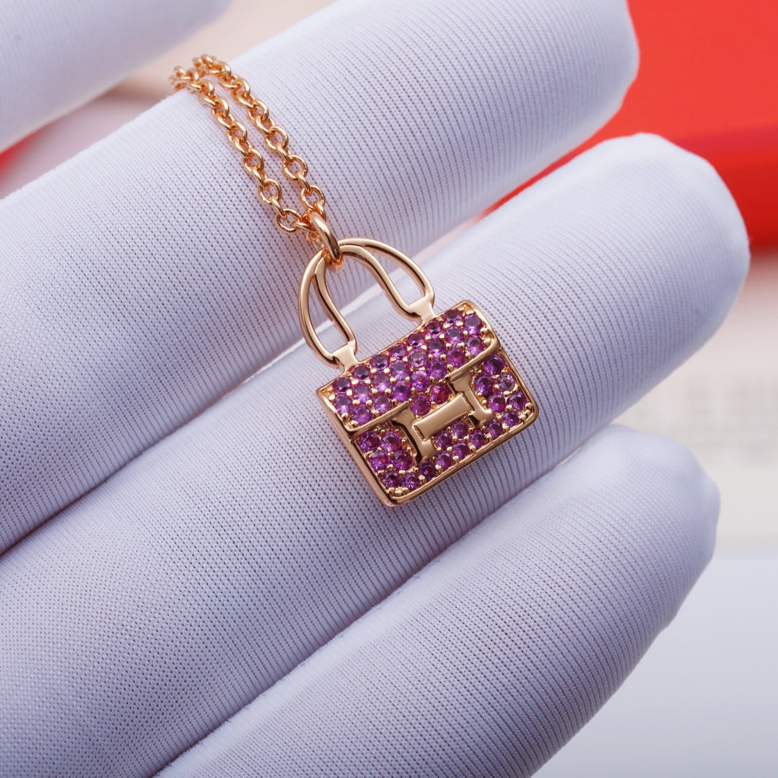 [Regal Gem]CONSTANCE PEDANT PURPLE DIAMOND NECKLACE