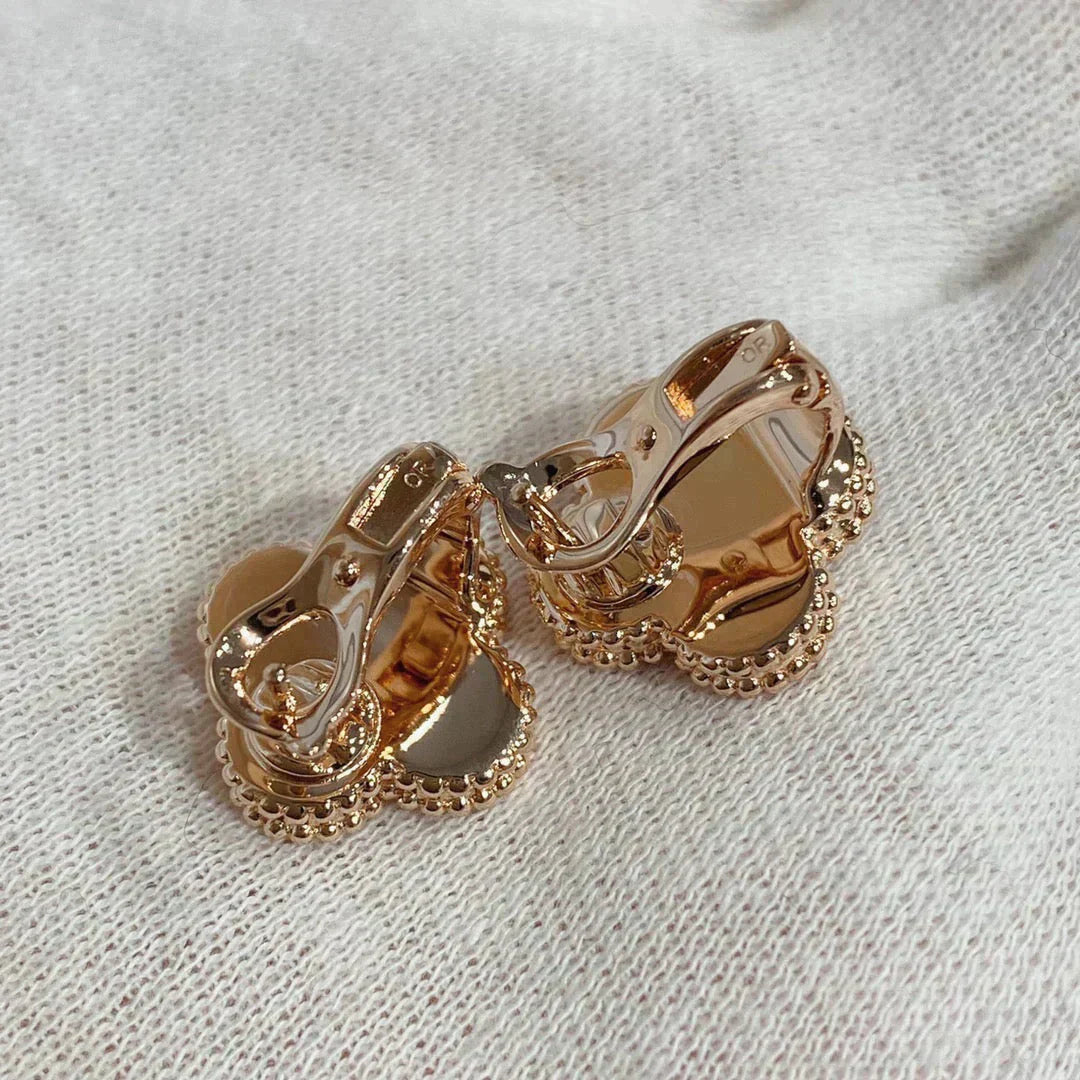 [Regal Gem]CLOVER MEDIUM 1 MOTIFS CARNELIAN  DIAMOND earrings