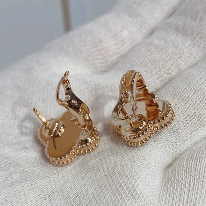 [Regal Gem]CLOVER MEDIUM 1 MOTIFS CARNELIAN  DIAMOND earrings