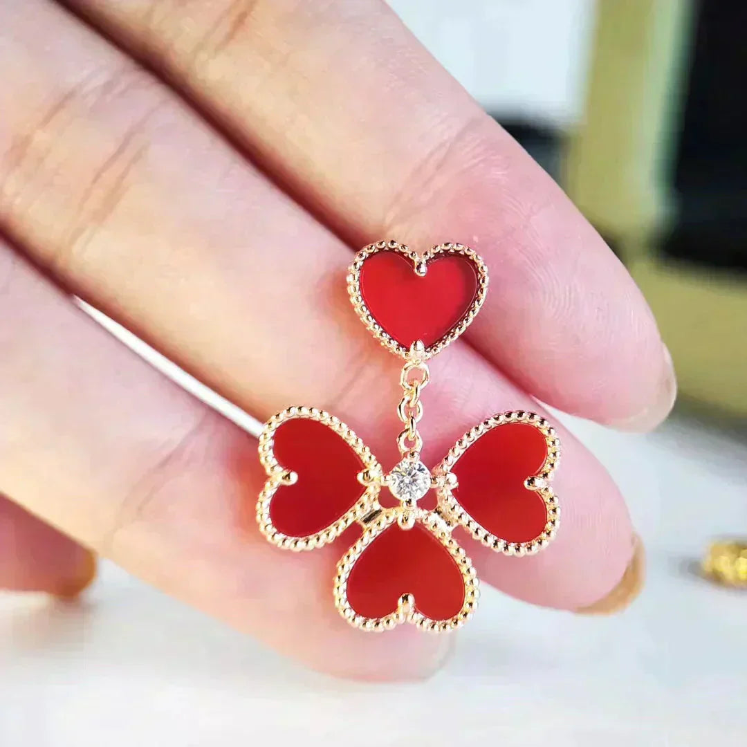 [Regal Gem]SWEET CLOVER CARNELIAN EARRINGS