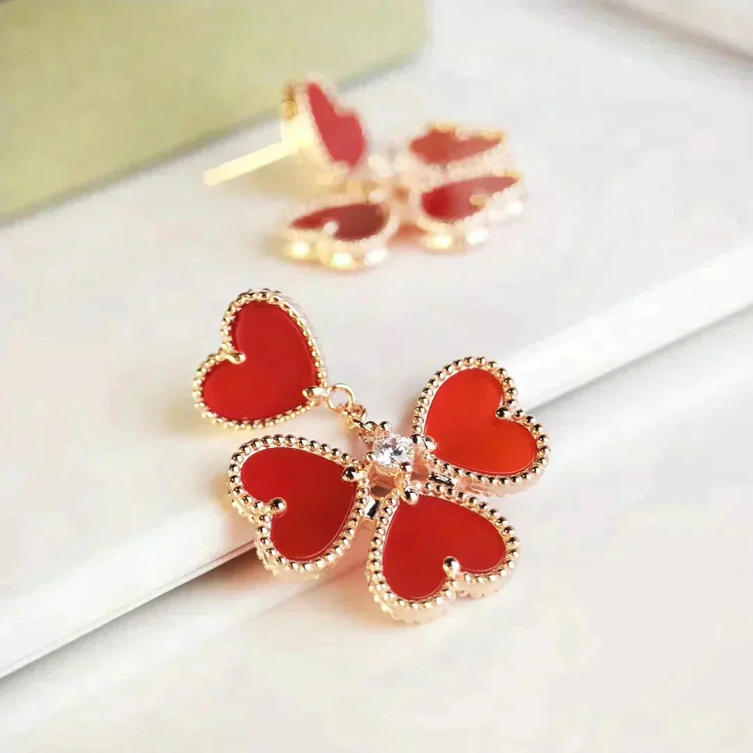 [Regal Gem]SWEET CLOVER CARNELIAN EARRINGS