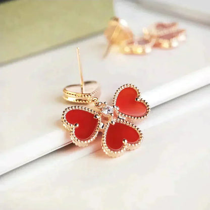 [Regal Gem]SWEET CLOVER CARNELIAN EARRINGS