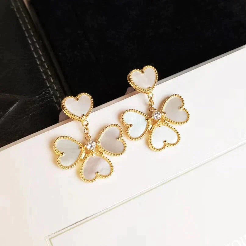 [Regal Gem]CLOVER SWEET WHITE MOP EARRINGS