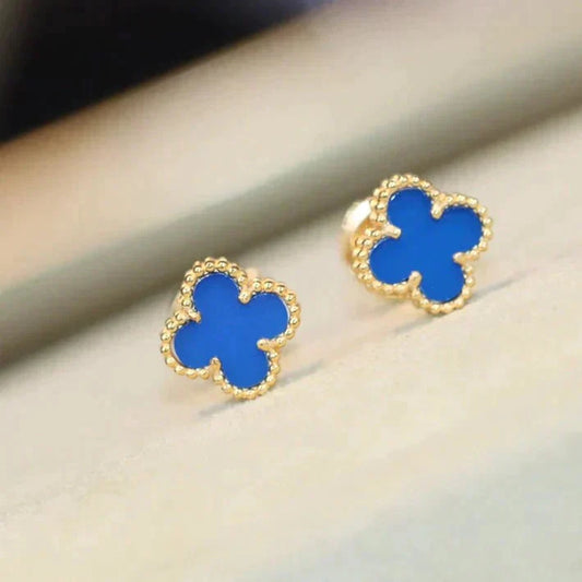 [Regal Gem]CLOVER MINI 9.5MM TURQUOISE EARRINGS