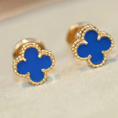 [Regal Gem]CLOVER MINI 9.5MM TURQUOISE EARRINGS