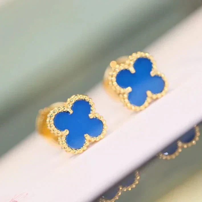 [Regal Gem]CLOVER MINI 9.5MM TURQUOISE EARRINGS