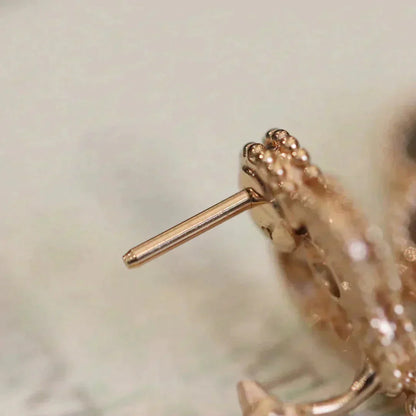 [Regal Gem]CLOVER MEDIUM 1 MOTIFS FUll DIAMOND EARRINGS
