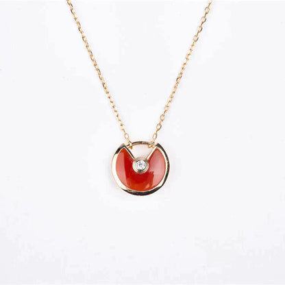 [Regal Gem]AMULETTE GOLD CARNELIAN ONYX NECKLACE