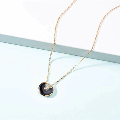 [Regal Gem]AMULETTE GOLD CARNELIAN ONYX NECKLACE