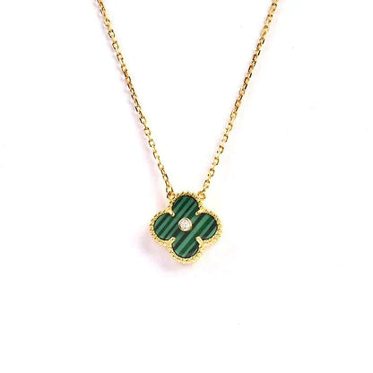 [Regal Gem]CLOVER 15MM DIAMOND TURQUOISE NECKLACE