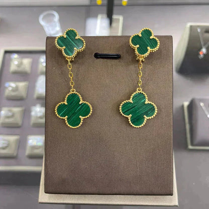 [Regal Gem]CLOVER 2 MOTIFS  EARRINGS (MULTIPLE CHOICESC