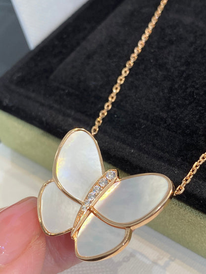 [Regal Gem]BUTTERFLY GOLD MOP DIAMOND NECKLACE