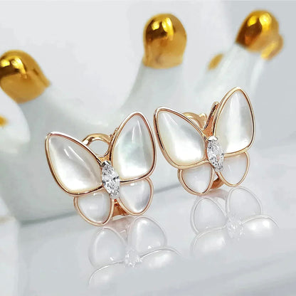 [Regal Gem]BUTTERFLY MOP DIAMOND EARRINGS