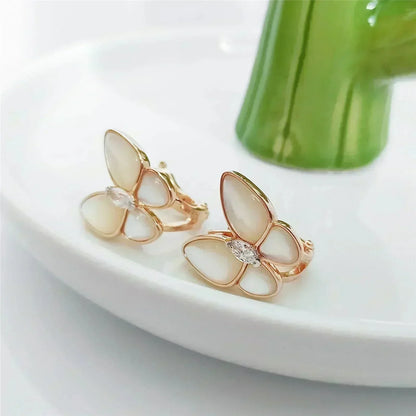 [Regal Gem]BUTTERFLY MOP DIAMOND EARRINGS