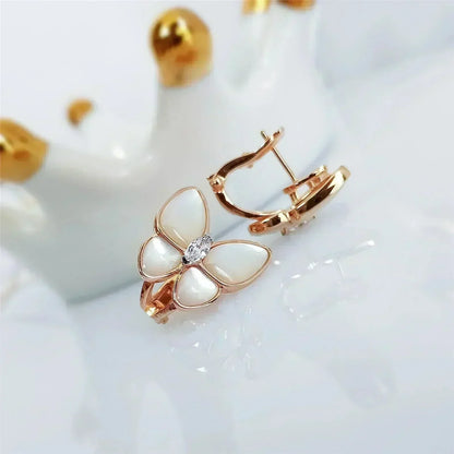 [Regal Gem]BUTTERFLY MOP DIAMOND EARRINGS