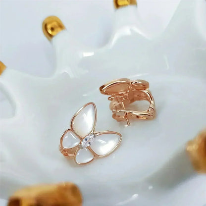 [Regal Gem]BUTTERFLY MOP DIAMOND EARRINGS