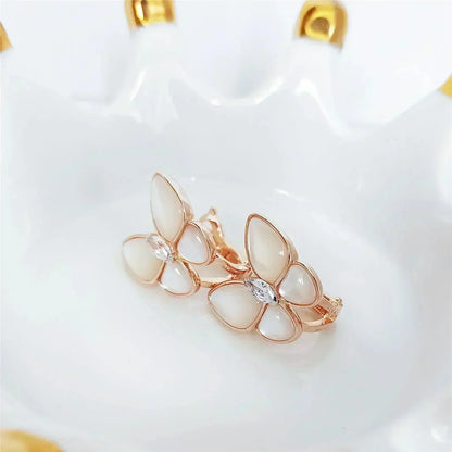 [Regal Gem]BUTTERFLY MOP DIAMOND EARRINGS
