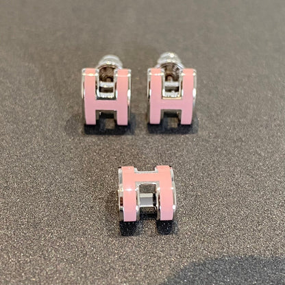 [Regal Gem]MINI POP H SILVER EARRINGS PINK