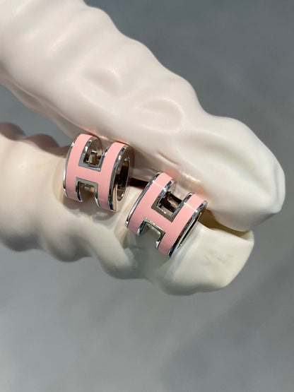 [Regal Gem]MINI POP H SILVER EARRINGS PINK