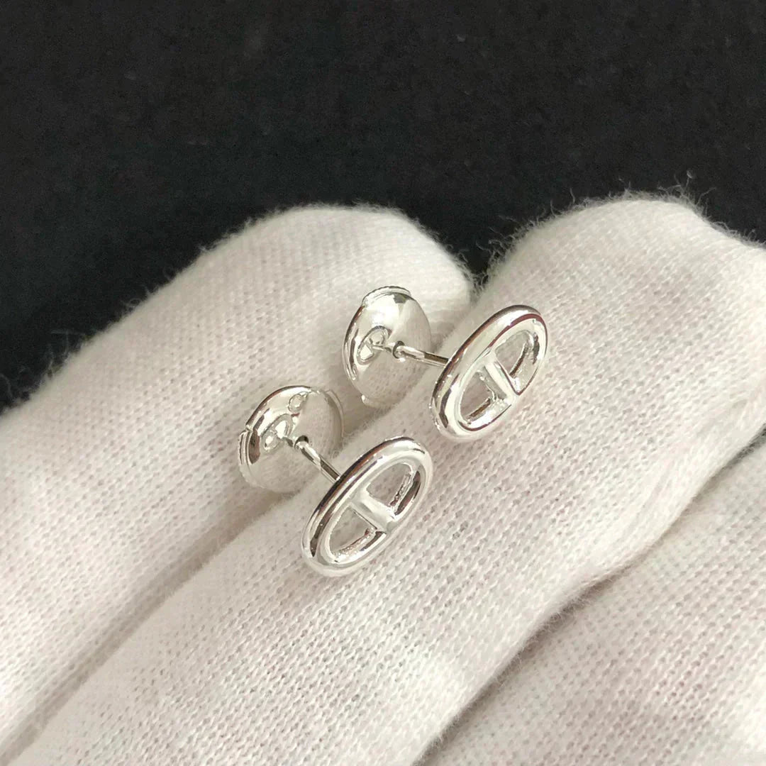 [Regal Gem]CHAINE SMALL EARRINGS GOLD AND SILVER
