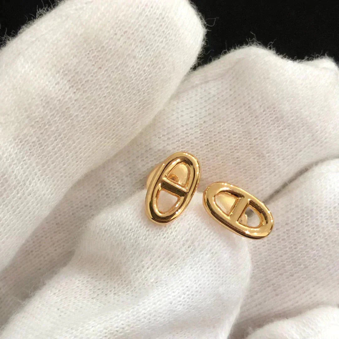 [Regal Gem]CHAINE SMALL EARRINGS GOLD AND SILVER