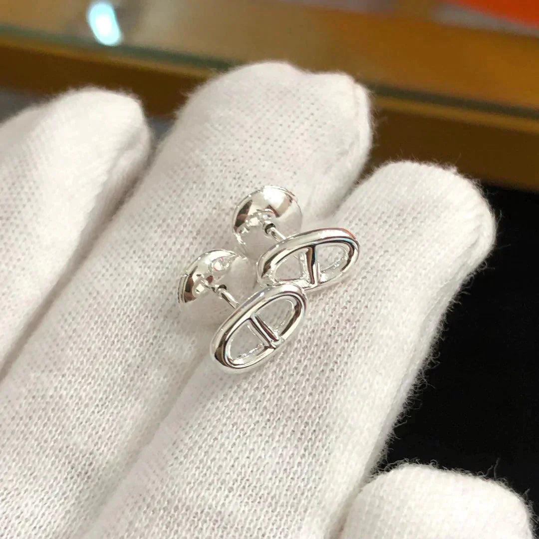 [Regal Gem]CHAINE SMALL EARRINGS GOLD AND SILVER