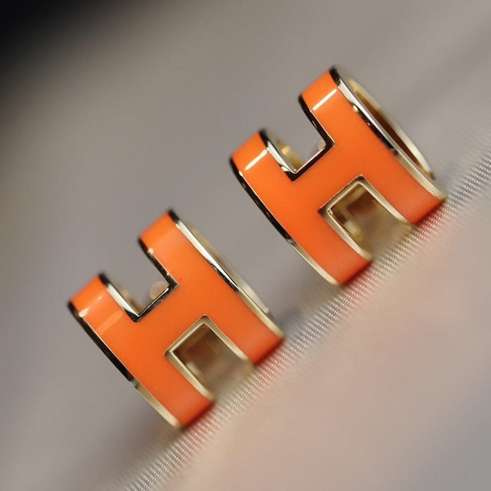 [Regal Gem]MINI POP H EARRINGS ORANGE