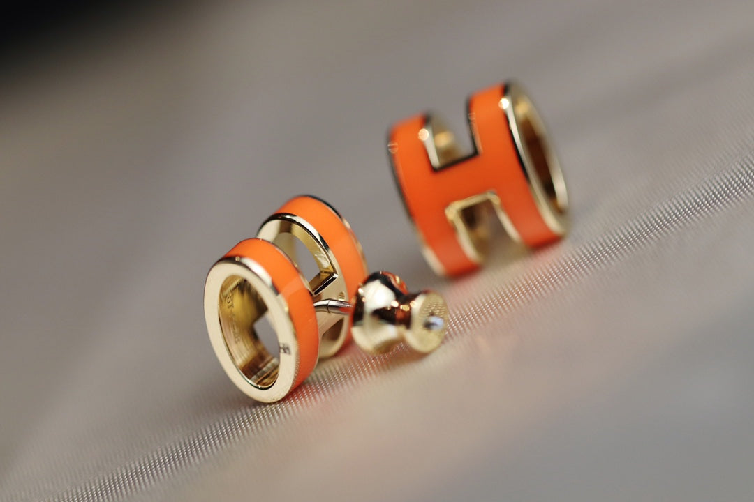 [Regal Gem]MINI POP H EARRINGS ORANGE