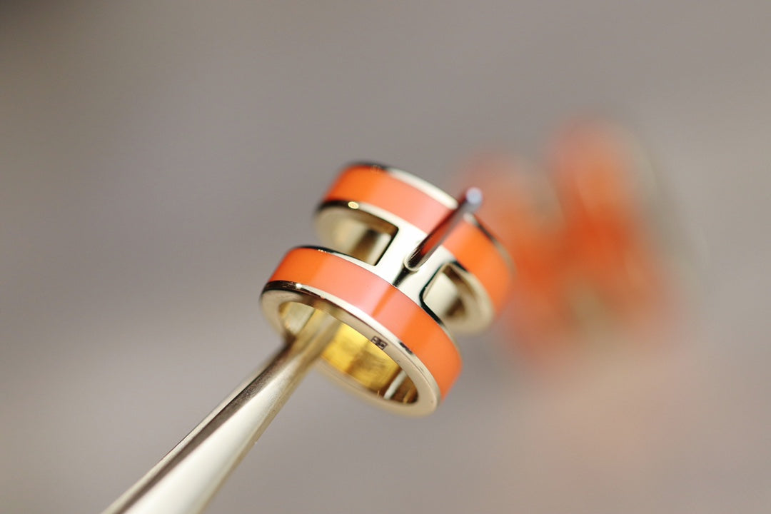 [Regal Gem]MINI POP H EARRINGS ORANGE