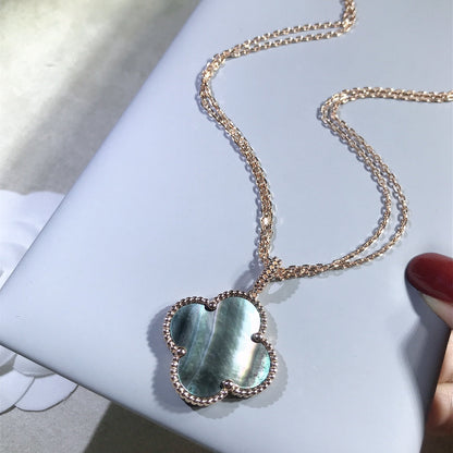 [Regal Gem]CLOVER 25MM GOLD DARK MOP BIG CLOVER NECKLACE