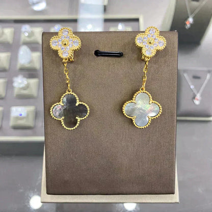 [Regal Gem]CLOVER  2 MOTIFS  DIAMOND  EARRINGS (MULTIPLE CHOICESç´