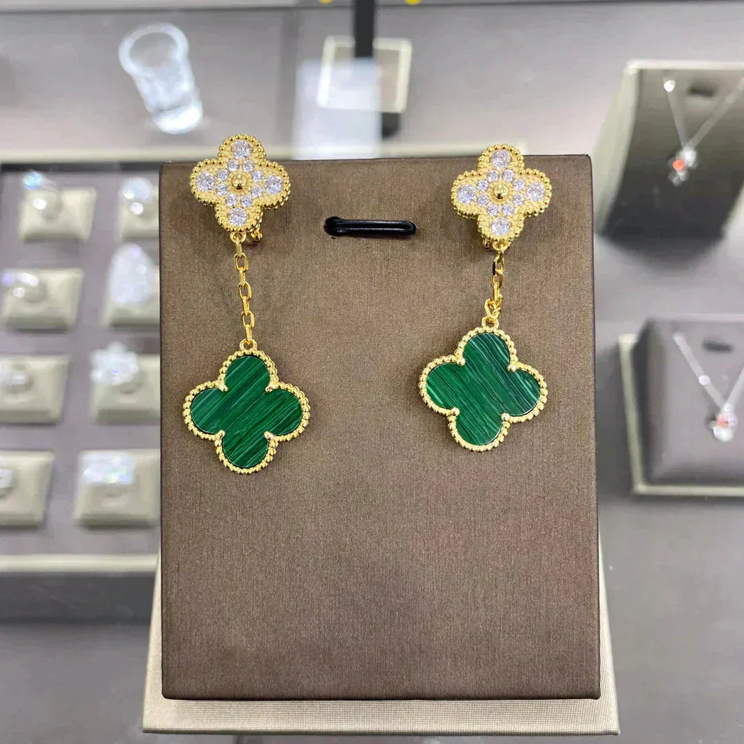 [Regal Gem]CLOVER  2 MOTIFS  DIAMOND  EARRINGS (MULTIPLE CHOICESç´