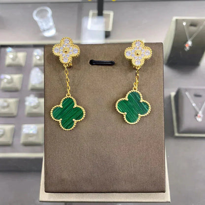 [Regal Gem]CLOVER  2 MOTIFS  DIAMOND  EARRINGS (MULTIPLE CHOICESç´