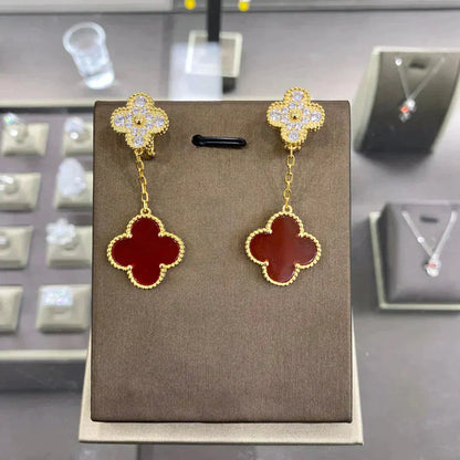 [Regal Gem]CLOVER  2 MOTIFS  DIAMOND  EARRINGS (MULTIPLE CHOICESç´