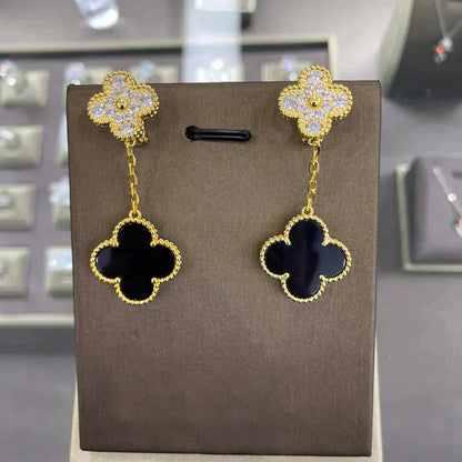 [Regal Gem]CLOVER  2 MOTIFS  DIAMOND  EARRINGS (MULTIPLE CHOICESç´