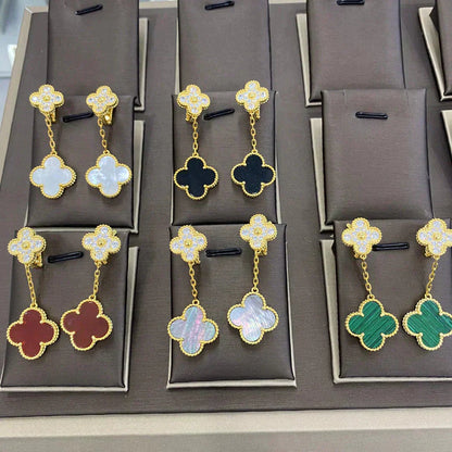 [Regal Gem]CLOVER  2 MOTIFS  DIAMOND  EARRINGS (MULTIPLE CHOICESç´