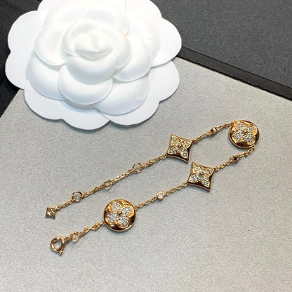 [Regal Gem]STAR AND SUN 4 MOTIFS GOLD DIAMONDS BRACELET