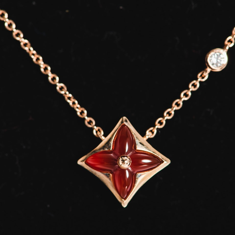 [Regal Gem]STAR NECKLACE PINK GOLD 1 DIAMOND