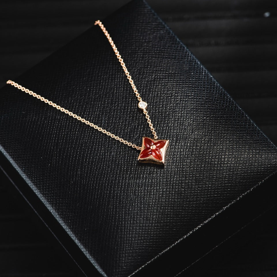 [Regal Gem]STAR NECKLACE PINK GOLD 1 DIAMOND