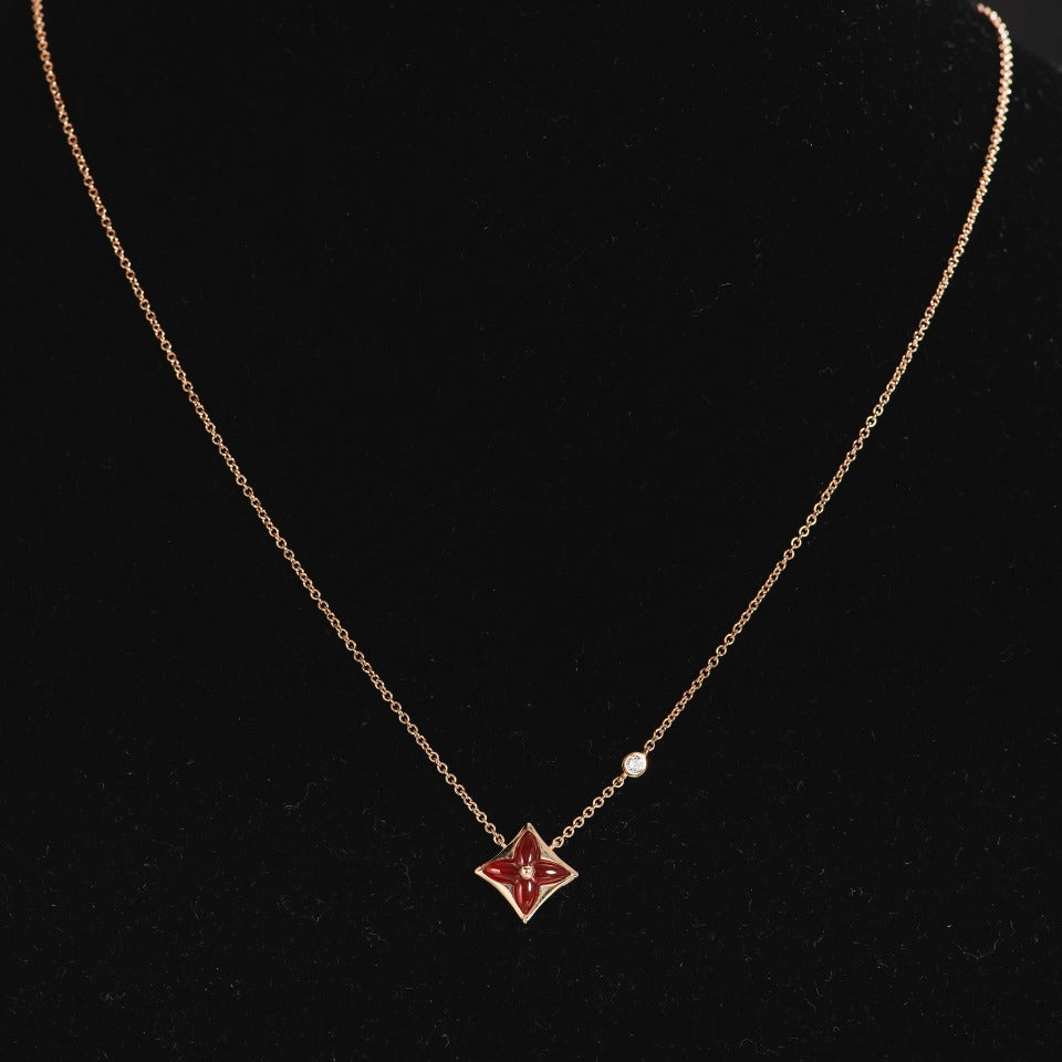 [Regal Gem]STAR NECKLACE PINK GOLD 1 DIAMOND