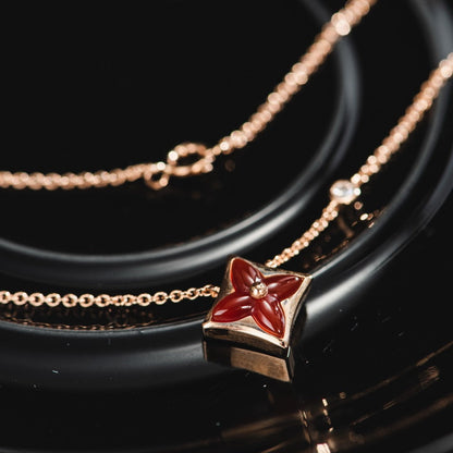 [Regal Gem]STAR NECKLACE PINK GOLD 1 DIAMOND