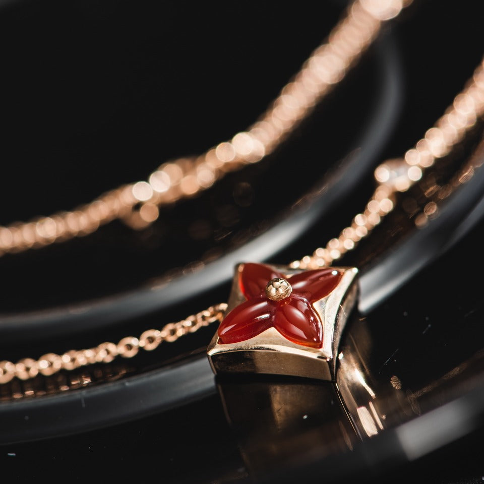 [Regal Gem]STAR NECKLACE PINK GOLD 1 DIAMOND