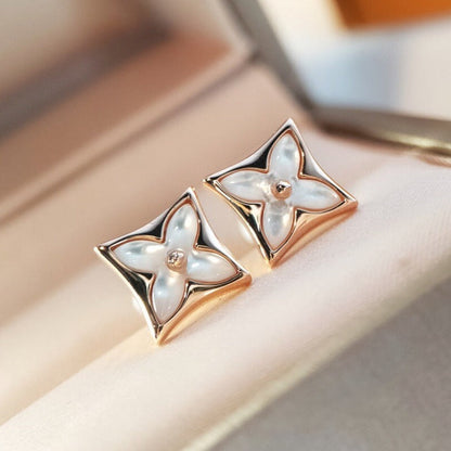 [Regal Gem]STAR MOP PINK GOLD EARRINGS