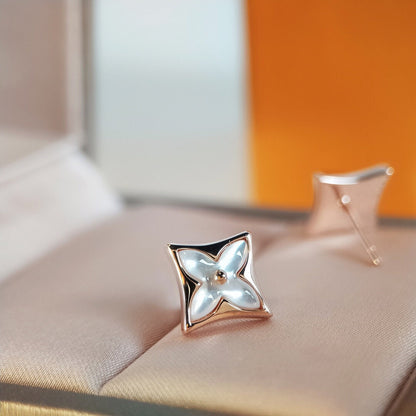 [Regal Gem]STAR MOP PINK GOLD EARRINGS