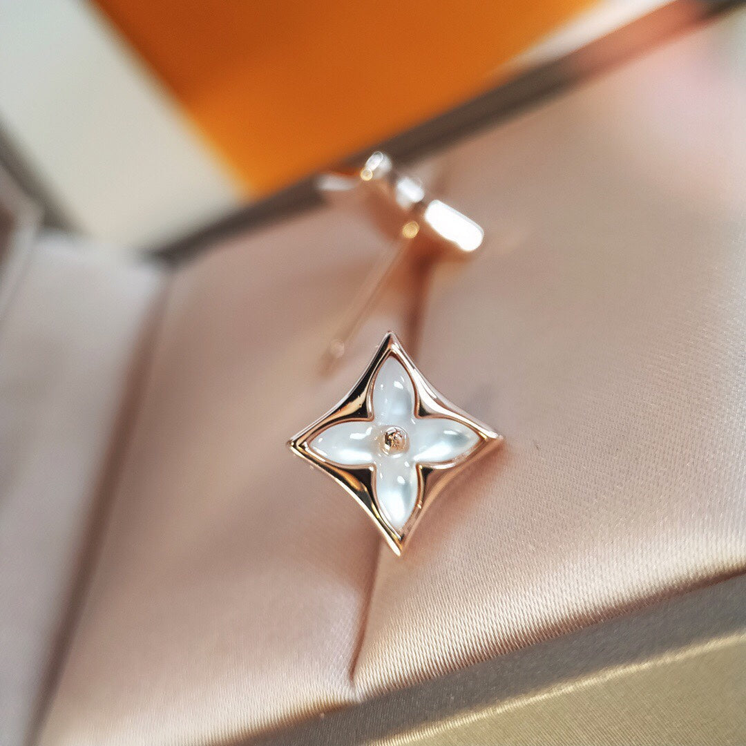 [Regal Gem]STAR MOP PINK GOLD EARRINGS