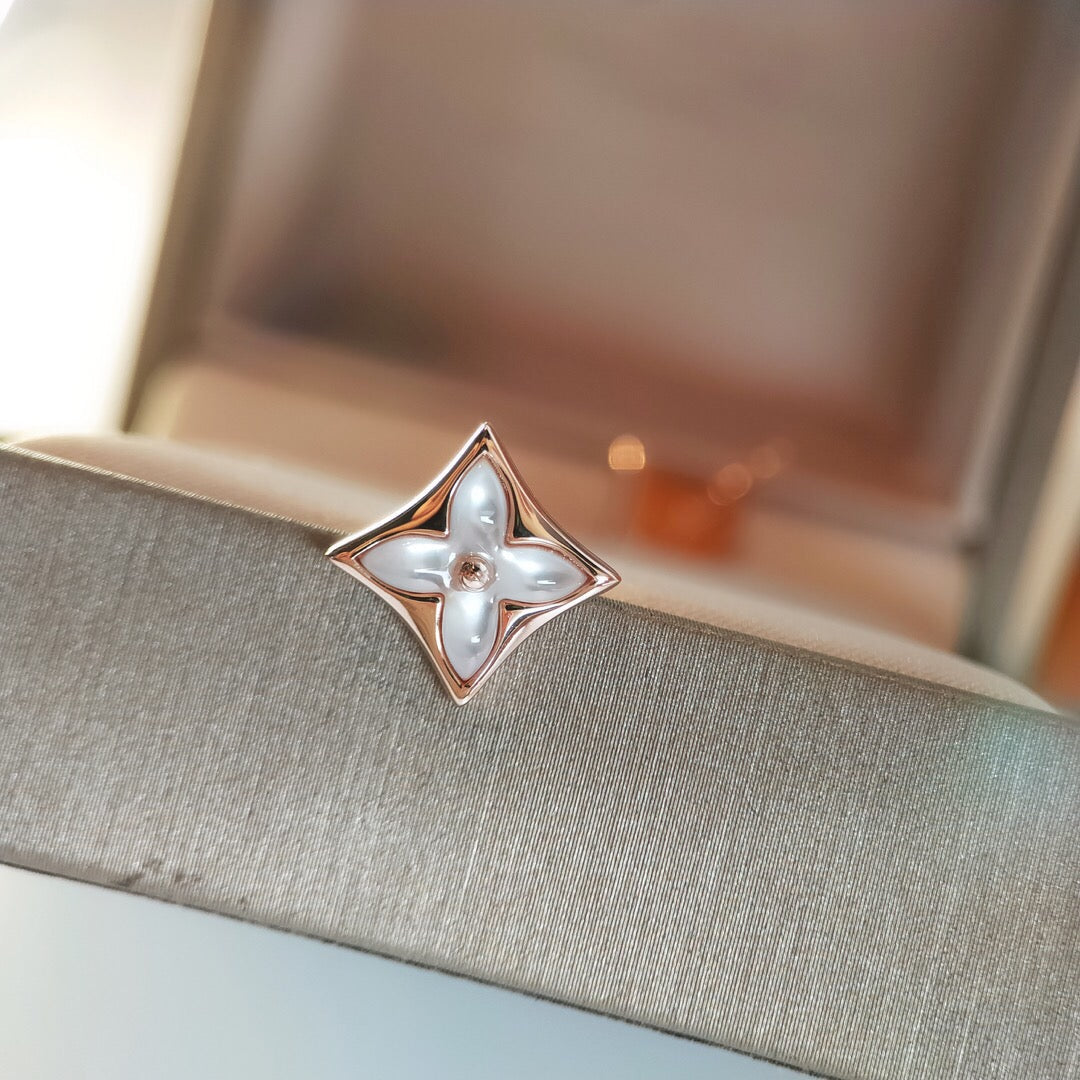 [Regal Gem]STAR MOP PINK GOLD EARRINGS