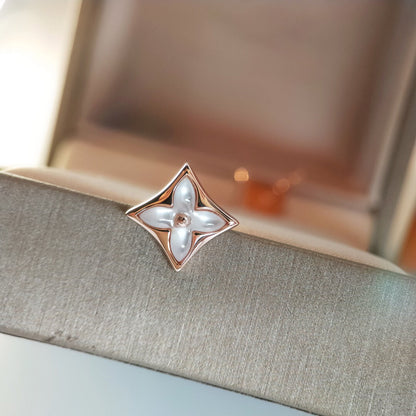 [Regal Gem]STAR MOP PINK GOLD EARRINGS
