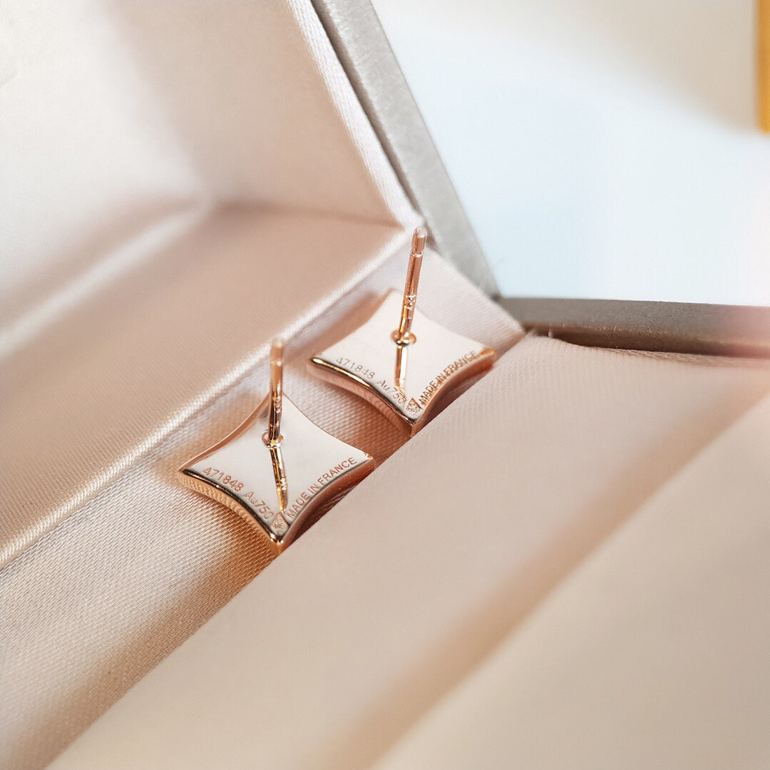 [Regal Gem]STAR MOP PINK GOLD EARRINGS