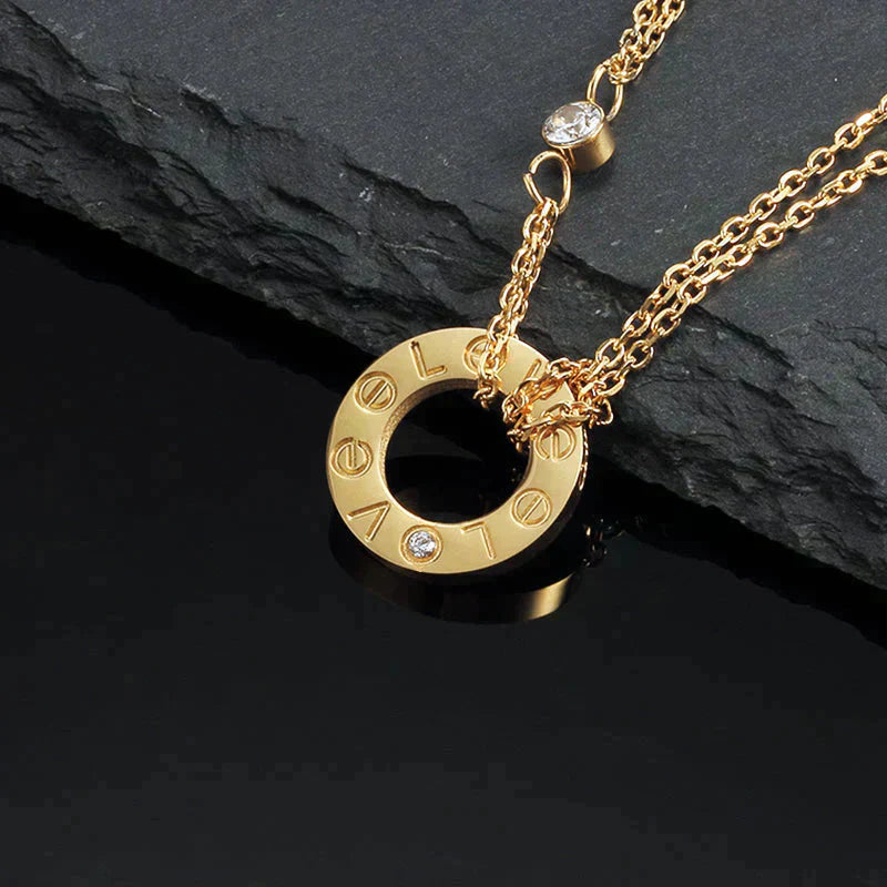 [Regal Gem]LOVE NECKLACE 16MM 2 DIAMONDS