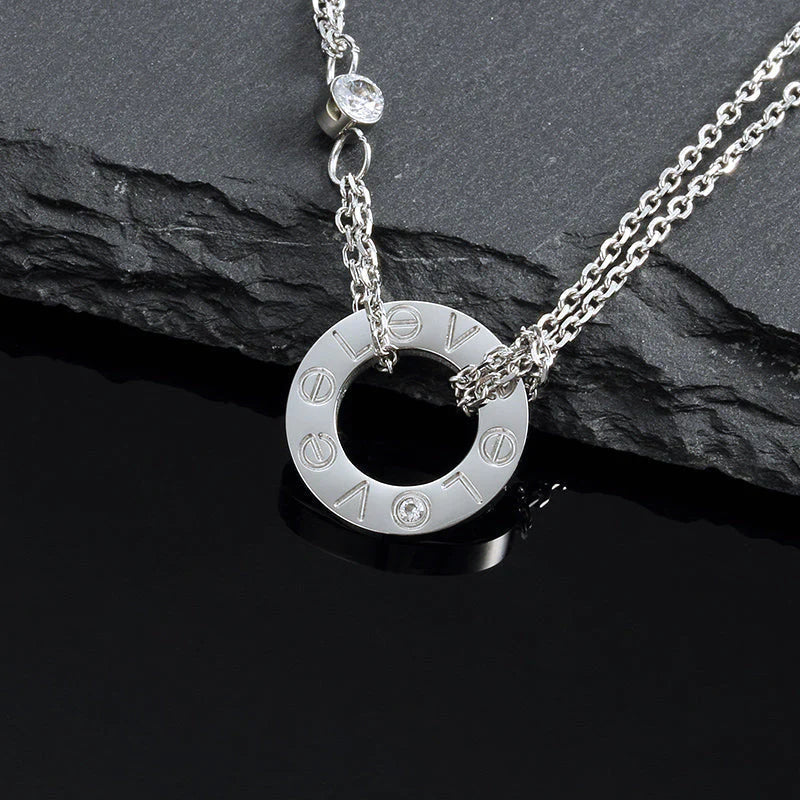 [Regal Gem]LOVE NECKLACE 16MM 2 DIAMONDS